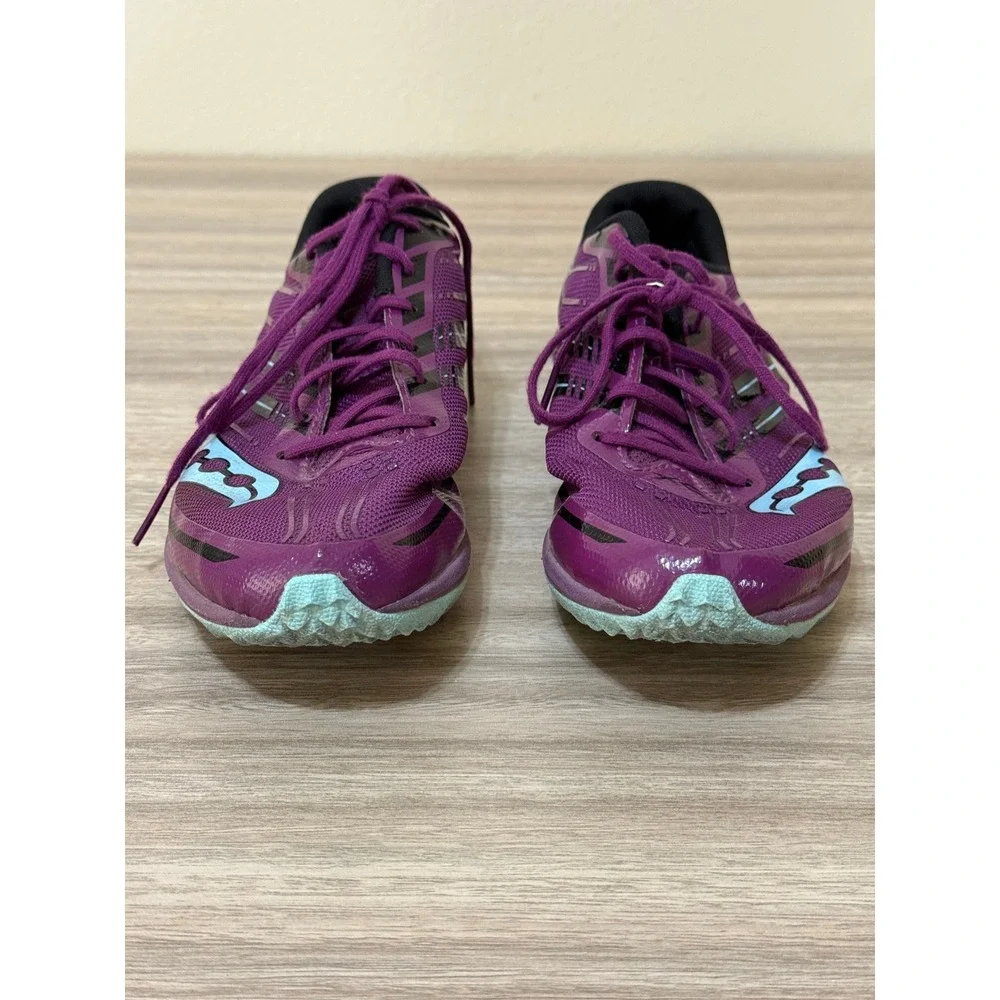 Saucony Women Kilkenny XC7 8.5 Purple‎ Aqua Cross Country Racing Spikes S19042-3